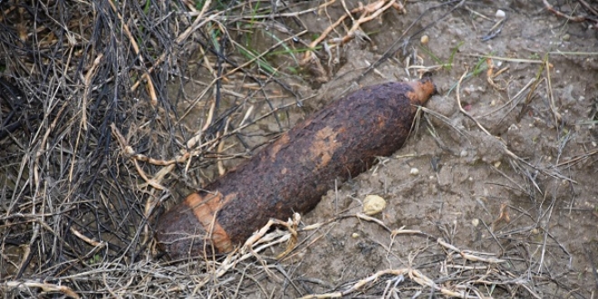 Manisa'da patlamam�� top mermisi bulundu