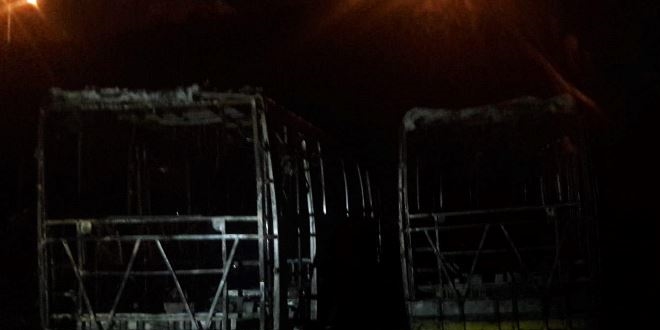 Tekirda'da 3 halk otobs yand