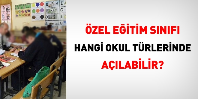 Özel eğitim sınıfı hangi okullarda açılabilir?