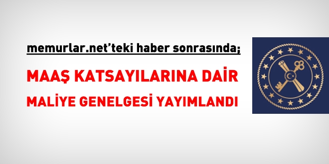 Maaş katsayılarına dair 2019 yılı Genelgesi yayımlandı