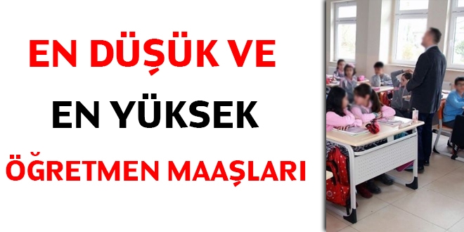En düşük ve en yüksek öğretmen maaşları