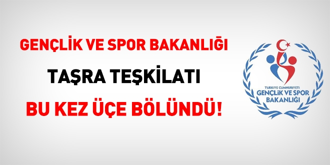 Gençlik ve Spor Bakanlığı taşra teşkilatı 3'e bölündü
