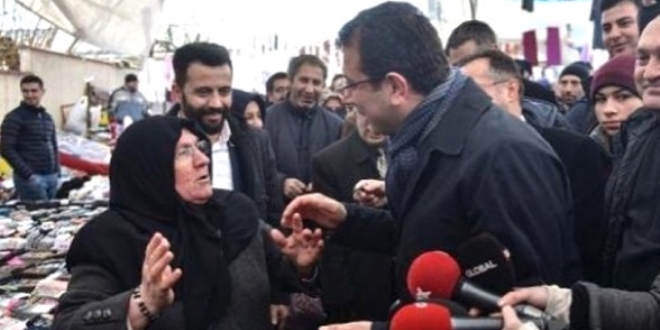 Yaşlı kadından İmamoğlu'na: Sana börek yaparım ama oy vermem