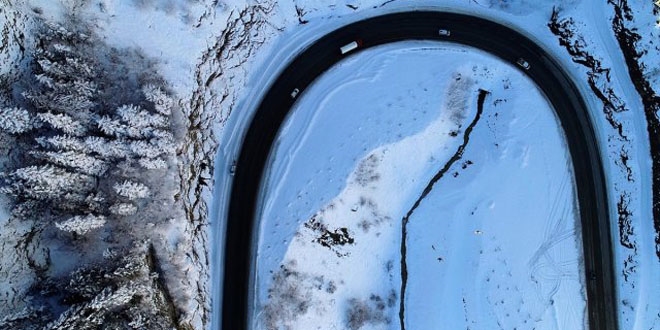 Tarihi İpek Yolu'ndaki Zigana Dağı'nda kış güzelliği