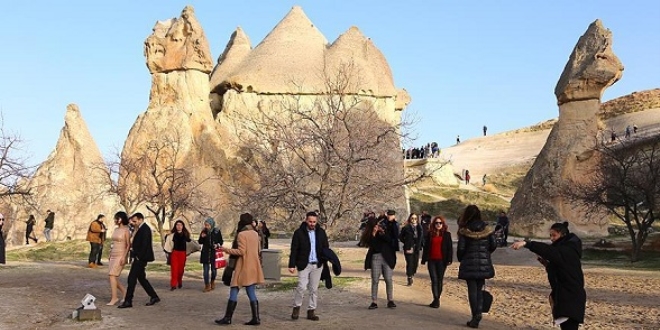 Kapadokya'da yarıyıl tatili yoğunluğu