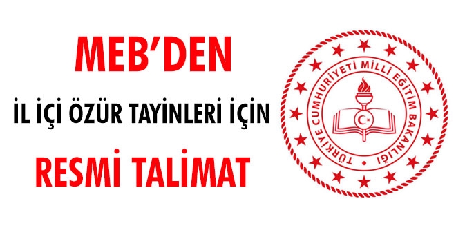MEB'den il içi özür durumu yazısı
