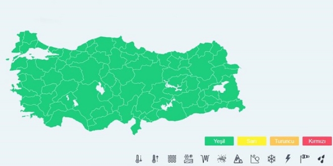 Renk kodlarıyla meteorolojik uyarı dönemi