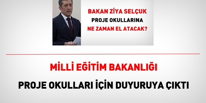 MEB, Proje Okullarna Ynetici ve retmen atama duyurusuna kt