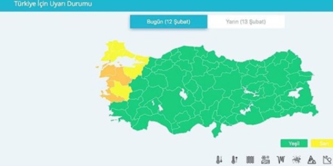 Renk kodlu ilk meteorolojik uyarı yapıldı