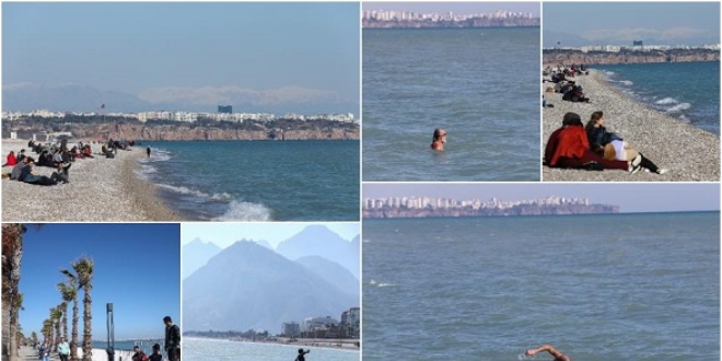 Antalya'da güneşli havada deniz keyfi