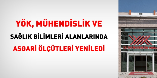 YÖK, Mühendislik ve Sağlık alanlarında asgari ölçütleri belirledi