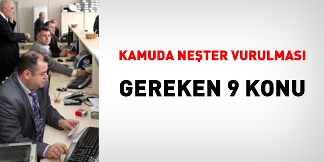 Kamuda neşter vurulması gereken dokuz sorun