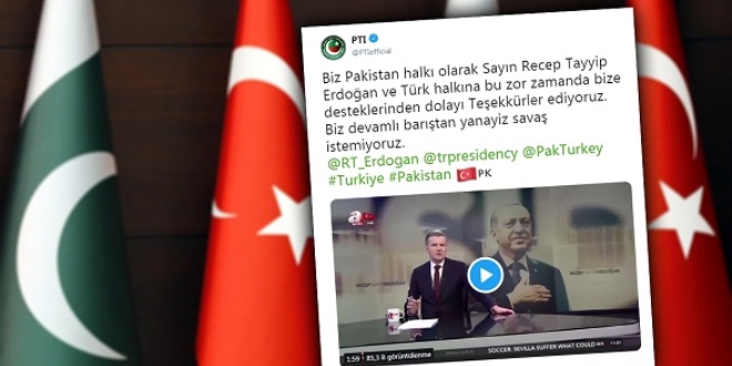 Pakistan iktidar partisinden Türkçe teşekkür