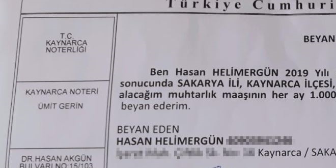 Muhtar adayı seçim vaadini noterde onaylattırdı