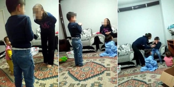 Üvey anne şiddeti kamerada