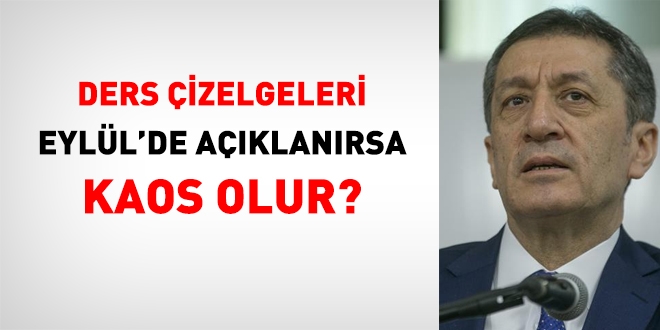 Ders izelgeleri Eyll'de aklanrsa kaos olur!