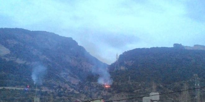 Yksek gerilim direindeki patlama orman yangnna neden oldu