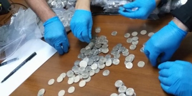 Konya'da 200 bin liralk sahte madeni euro ele geirildi