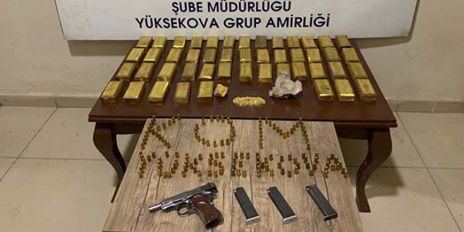 Hakkari'de 47 külçe kıymetli maden ele geçirildi