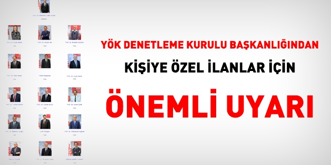 YÖK Denetleme Kurulu'ndan, kişiye özel ilanlar için önemli uyarı