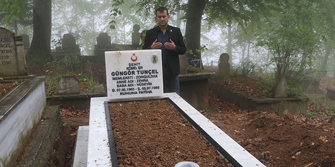 Şehidin mezarı 34 yıl sonra yenilendi