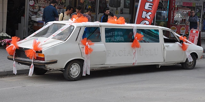 Limuzine benzettiği araca emniyet izin vermedi