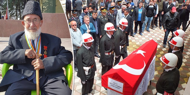 Kore gazisi, son yolculuğuna askeri törenle uğurlandı