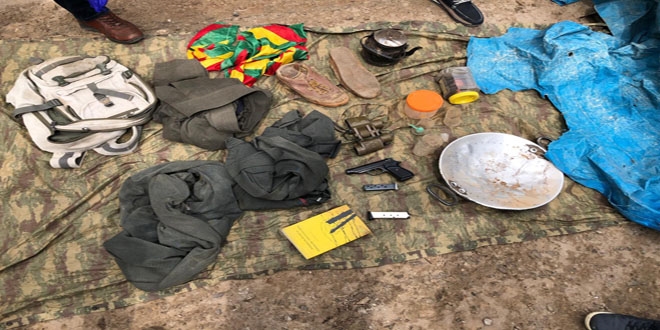 Terristlerin mhimmat ve yaam malzemeleri ele geirildi