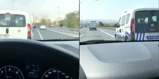 Polisi gören trafik magandası: Buna da makas atayım mı?