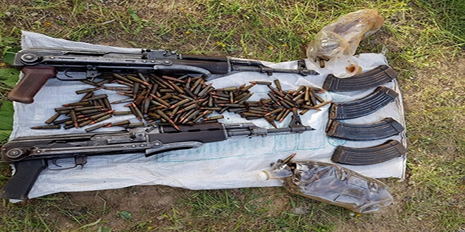 PKK'lı teröristlerin toprağa gömdüğü silahlar bulundu