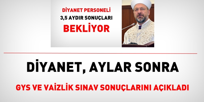 Diyanet, grevde ykselme ve vaizlik szl sonularn aklad