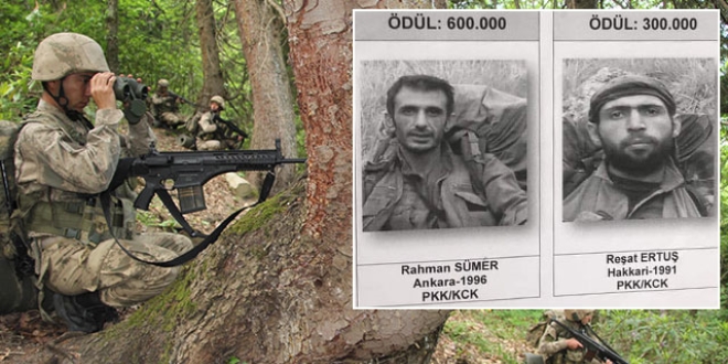 Mehmetik Dou Karadeniz'de iki PKK'lnn peinde