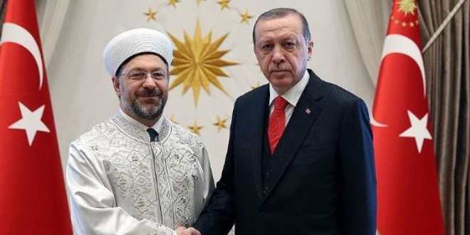 Erdoğan, Diyanet İşleri Başkanı Erbaş'ı kabul etti