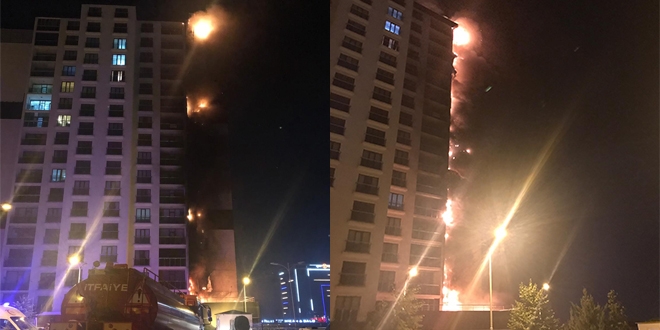 Ankara'da çok katlı bir binayı alevler sardı