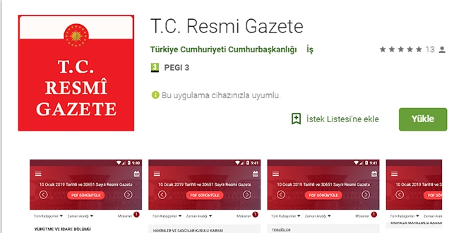 Resmi Gazete'nin, mobil uygulamaları yayımlandı