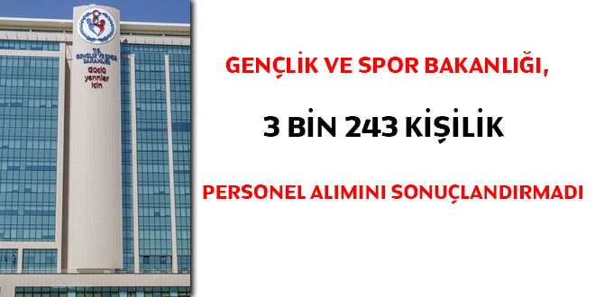 Genlik Bakanl, 3 bin 243 kiilik personel almn sonulandrmad