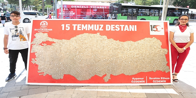 15 Temmuz hatıra paraları ile Türkiye haritası yaptılar