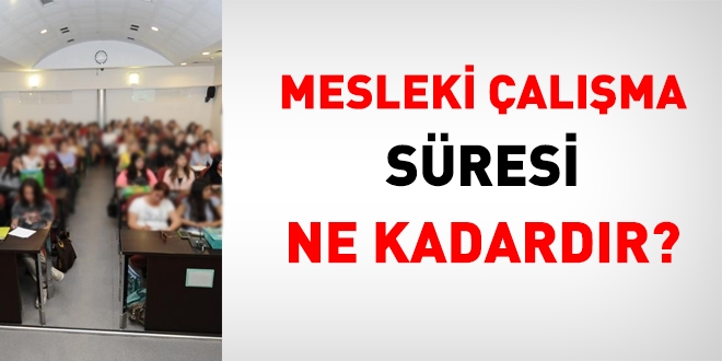 Mesleki çalışma süresi ne kadardır?