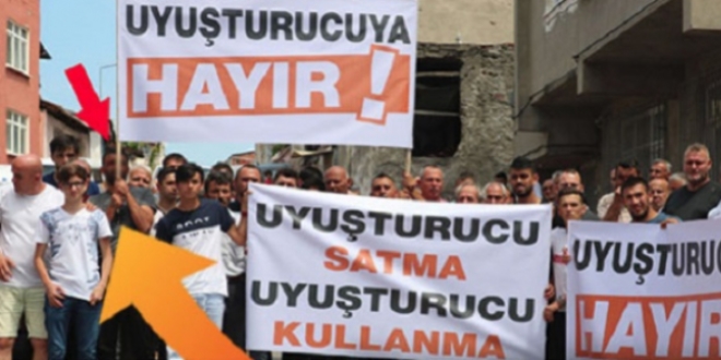 Uyuşturuya hayır pankartı taşımıştı, üzerinde uyuşturucu ile yakalandı