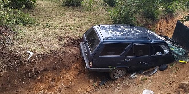 Ordu'da otomobil fındık bahçesine düştü: 8 yaralı