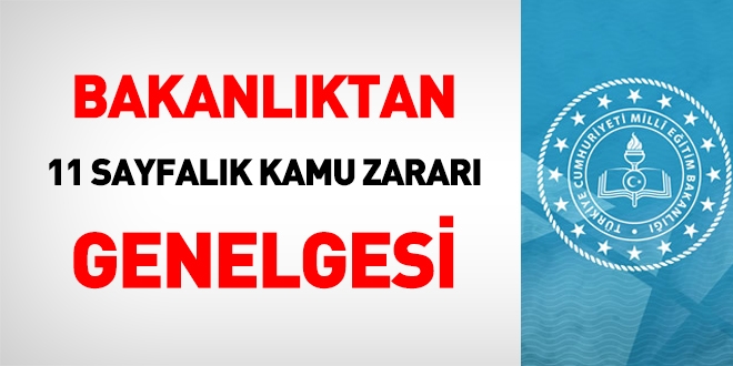 MEB'den 11 sayfalık kamu zararı genelgesi