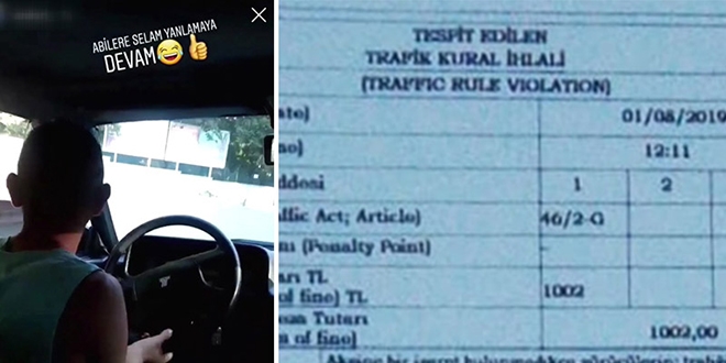 Makas at�p, payla��m yapan s�r�c�ye 1002 TL ceza