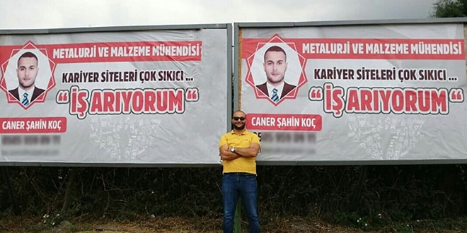 Metalurji mühendisi billboard ilanıyla iş arıyor