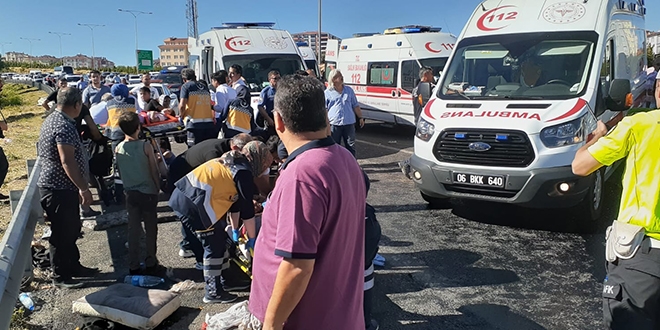 Ankara evre Yolu'nda korkutan kaza: 16 yaral