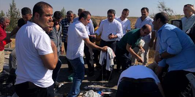 Yaral�lara ilk yard�m� milletvekili yapt�