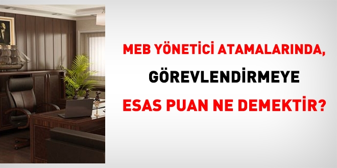 Yönetici atamada görevlendirmeye esas puan nedir?