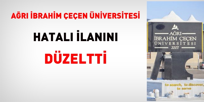 Ar brahim een niversitesinde retim yesi ilann dzeltti