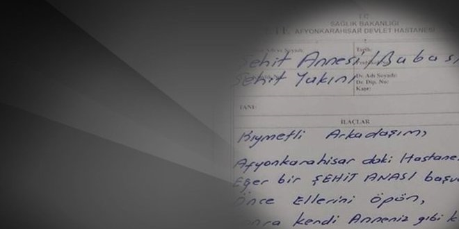 Reçeteye yazılan talimat herkesi duygulandırdı