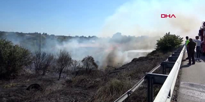 S�r�c� yanan branday� att�, 1 hektarl�k makilik ve otluk alan k�l oldu