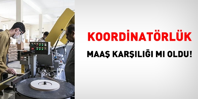 Koordinatörlük maaş karşılığı mı oldu?